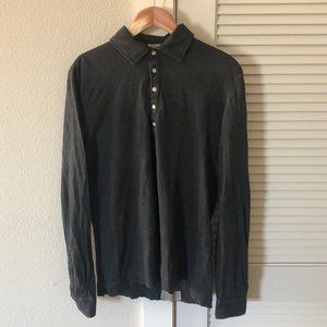 massimo alba linen long sleeve polo